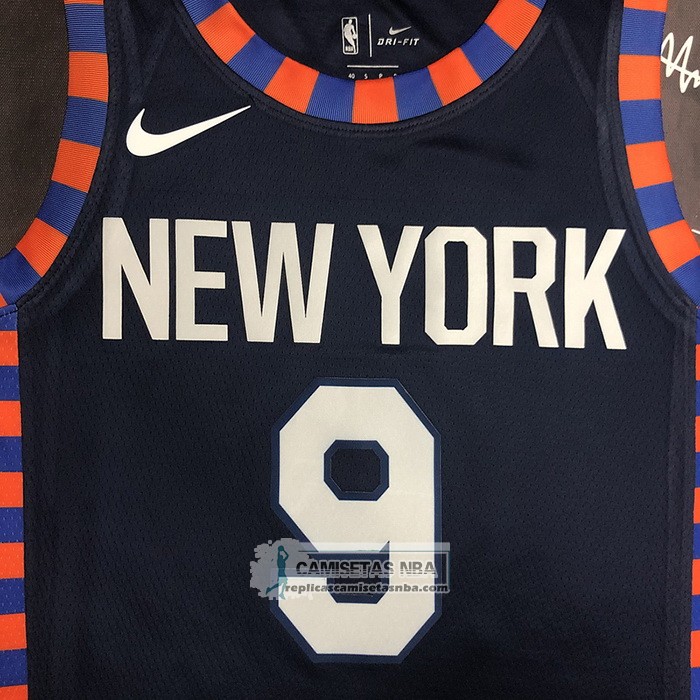 Camiseta New York Knicks RJ Barrett NO 9 Ciudad Edition 2019-20 Azul
